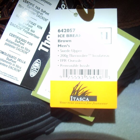 Itasca Ice Breaker Insulated Boot 642057 Mens Size 11 Brown Thinsulate Suede - Picture 6 of 11